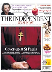 The Independent on Sunday (UK) Newspaper Front Page for 30 October 2011