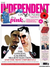 The Independent on Sunday (UK) Newspaper Front Page for 4 November 2012