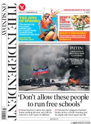 The Independent on Sunday (UK) Newspaper Front Page for 4 May 2014