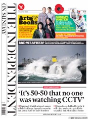 The Independent on Sunday (UK) Newspaper Front Page for 8 November 2015