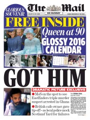 The Mail on Sunday (UK) Newspaper Front Page for 10 January 2016