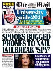 The Mail on Sunday front page for 10 September 2023