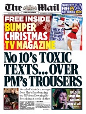 The Mail on Sunday (UK) Newspaper Front Page for 11 December 2016