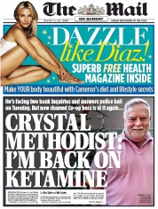 The Mail on Sunday (UK) Newspaper Front Page for 12 January 2014