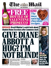 The Mail on Sunday (UK) Newspaper Front Page for 12 February 2017