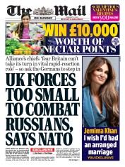 The Mail on Sunday (UK) Newspaper Front Page for 12 February 2023