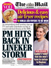 The Mail on Sunday front page for 12 March 2023