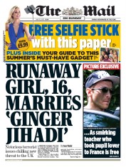 The Mail on Sunday Newspaper Front Page (UK) for 12 July 2015