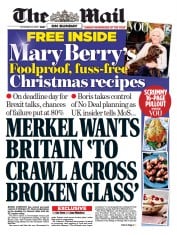 The Mail on Sunday (UK) Newspaper Front Page for 13 December 2020
