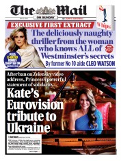 The Mail on Sunday front page for 14 May 2023