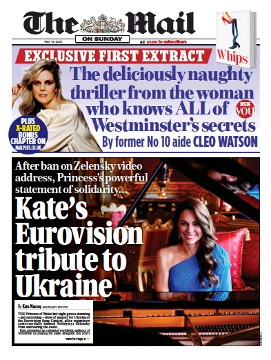 The Mail on Sunday Newspaper Front Page (UK) for 14 May 2023