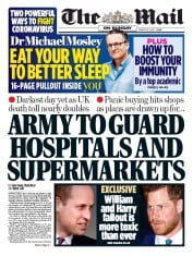 The Mail on Sunday (UK) Newspaper Front Page for 15 March 2020