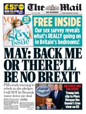 The Mail on Sunday (UK) Newspaper Front Page for 15 July 2018