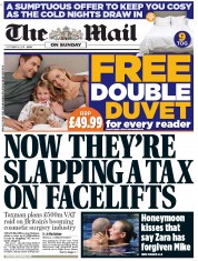 The Mail on Sunday (UK) Newspaper Front Page for 16 October 2011