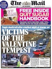 The Mail on Sunday (UK) Newspaper Front Page for 16 February 2014