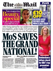 The Mail on Sunday front page for 16 April 2023