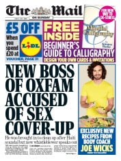 The Mail on Sunday (UK) Newspaper Front Page for 16 June 2019