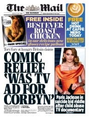 The Mail on Sunday (UK) Newspaper Front Page for 17 March 2019