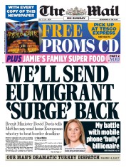 The Mail on Sunday (UK) Newspaper Front Page for 17 July 2016