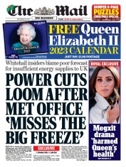 The Mail on Sunday (UK) Newspaper Front Page for 18 December 2022