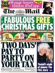 The Mail on Sunday (UK) Newspaper Front Page for 18 September 2011