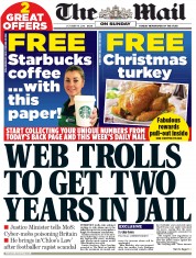 The Mail on Sunday Newspaper Front Page (UK) for 19 October 2014