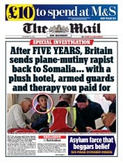 The Mail on Sunday front page for 19 November 2023