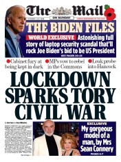 The Mail on Sunday (UK) Newspaper Front Page for 1 November 2020