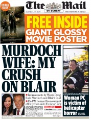 The Mail on Sunday Newspaper Front Page (UK) for 1 December 2013