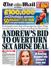 The Mail on Sunday (UK) Newspaper Front Page for 22 January 2023