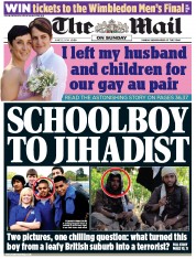 The Mail on Sunday (UK) Newspaper Front Page for 22 June 2014