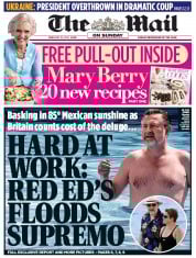 The Mail on Sunday Newspaper Front Page (UK) for 23 February 2014