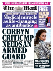 The Mail on Sunday (UK) Newspaper Front Page for 23 September 2018