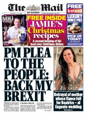 The Mail on Sunday (UK) Newspaper Front Page for 25 November 2018