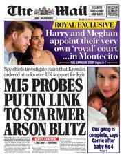 The Mail on Sunday front page for 25 May 2025