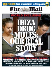 The Mail on Sunday (UK) Newspaper Front Page for 25 August 2013
