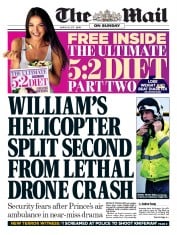 The Mail on Sunday (UK) Newspaper Front Page for 26 March 2017