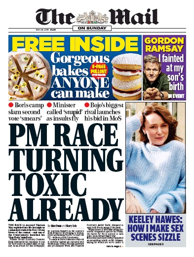 The Mail on Sunday Newspaper Front Page (UK) for 26 May 2019