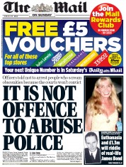 The Mail on Sunday Newspaper Front Page (UK) for 26 June 2011