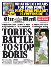 The Mail on Sunday (UK) Newspaper Front Page for 26 June 2016