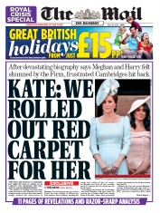 The Mail on Sunday (UK) Newspaper Front Page for 26 July 2020
