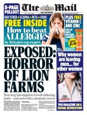 The Mail on Sunday (UK) Newspaper Front Page for 28 April 2019
