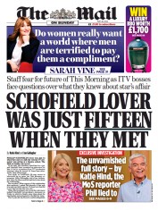 The Mail on Sunday front page for 28 May 2023