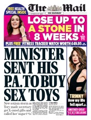 The Mail on Sunday (UK) Newspaper Front Page for 29 October 2017