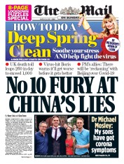 The Mail on Sunday (UK) Newspaper Front Page for 29 March 2020