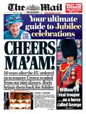 The Mail on Sunday front page for 29 May 2022