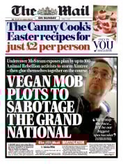 The Mail on Sunday front page for 2 April 2023