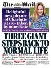 The Mail on Sunday (UK) Newspaper Front Page for 2 May 2021