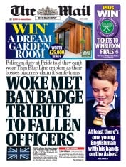 The Mail on Sunday front page for 2 July 2023