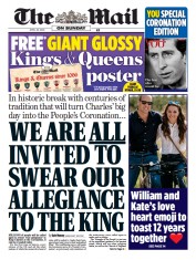 The Mail on Sunday (UK) Newspaper Front Page for 30 April 2023
